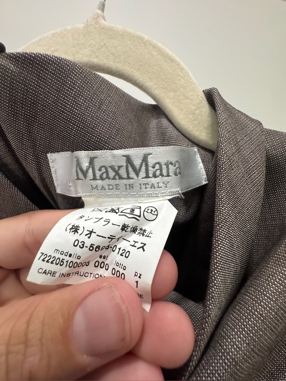 Max Mara Taupe Wool Blend High Neck Sheath Dress no Sz tag est Sz 6 or 8 - Picture 8 of 8